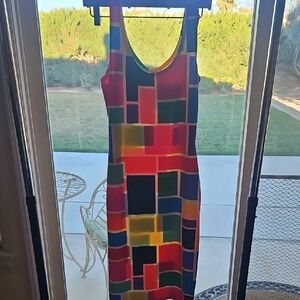 Colorful Geometric Print Dress